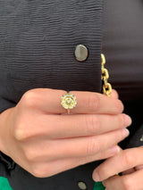 Fancy Yellow Asscher Solitaire Ring - The Moon - Law London Jewellery