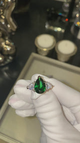 Emerald Pear Shaped Trio Ring