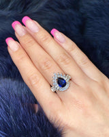 Sapphire Blue Pear Shaped Ring - My Lady - Law London Jewellery