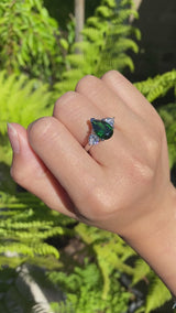 Emerald Pear Shaped Trio Ring