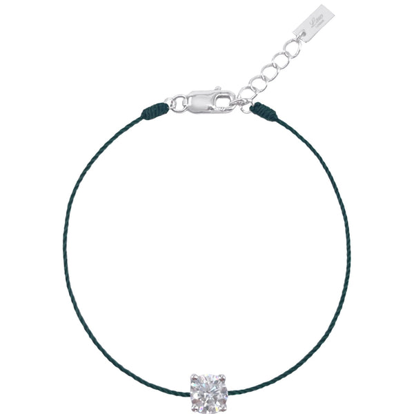 L’ Amour String Bracelet In Dark Green - Law London Jewellery