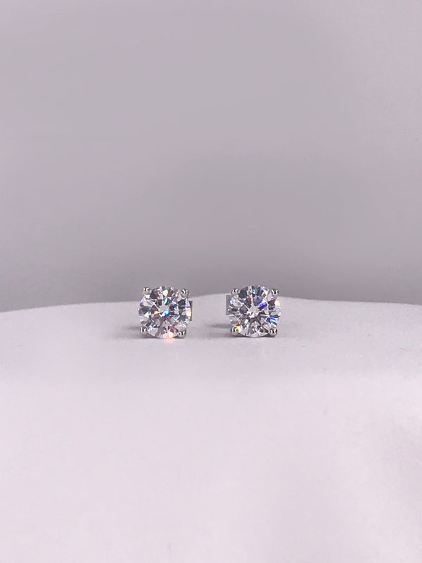 1.3 Carat 4 Prongs Round Stud Earrings - Law London Jewellery