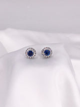 Sapphire Blue Stud Earrings - Law London Jewellery