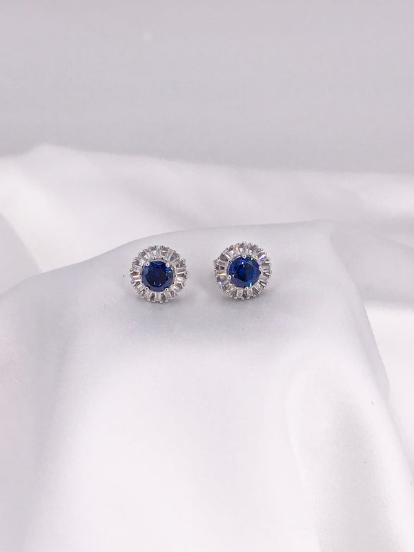 Sapphire Blue Stud Earrings - Law London Jewellery