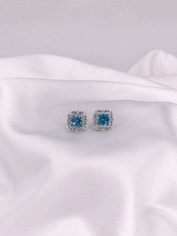 Ice Blue Frosty Earrings - Law London Jewellery