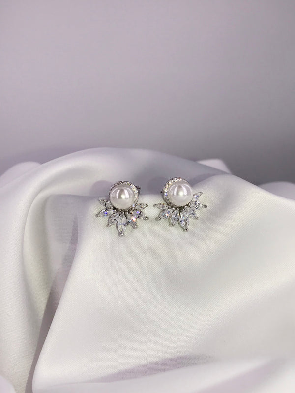 Pearlhalf Crown Earrings - Law London Jewellery