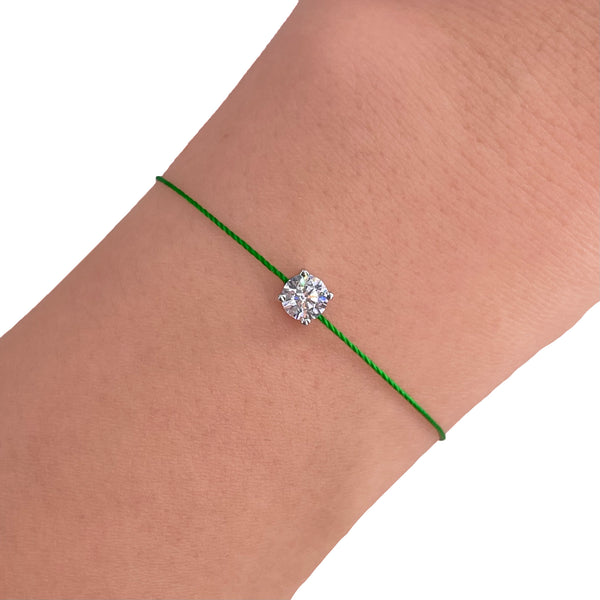 L’ Amour String Bracelet In Green - Law London Jewellery