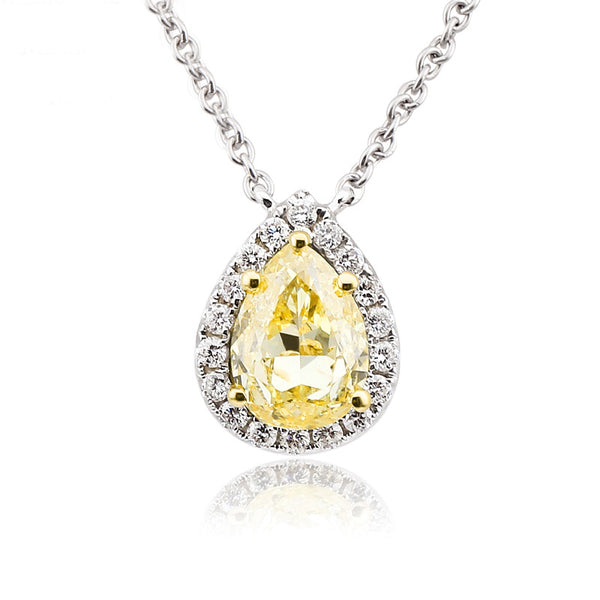 Pear Cut Fancy Yellow Necklace - Law London Jewellery