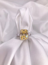 Brilliant Fancy Yellow Radiant Trio Ring - Law London Jewellery