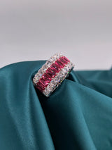 Triple Row Pink Ring - Pink Lady - Law London Jewellery