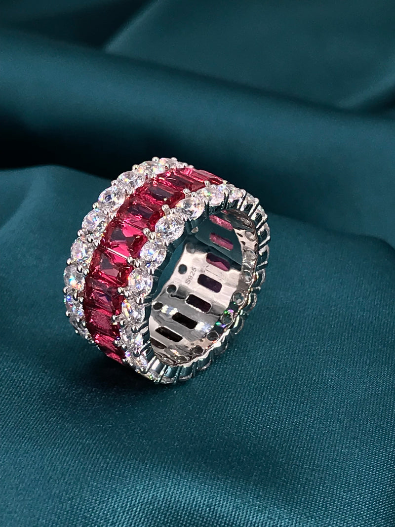 Triple Row Pink Ring - Pink Lady - Law London Jewellery