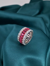 Triple Row Pink Ring - Pink Lady - Law London Jewellery