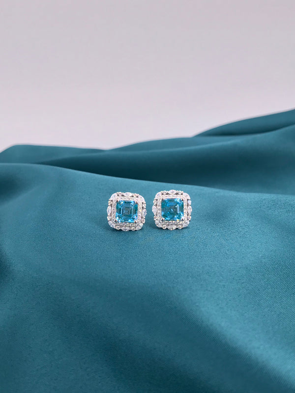 Ice Blue Frosty Earrings - Law London Jewellery