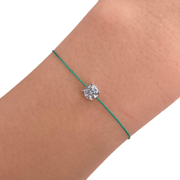 L’ Amour String Bracelet In Light Mint Blue - Law London Jewellery