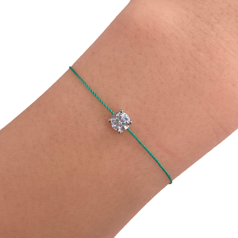 L’ Amour String Bracelet In Light Mint Blue - Law London Jewellery