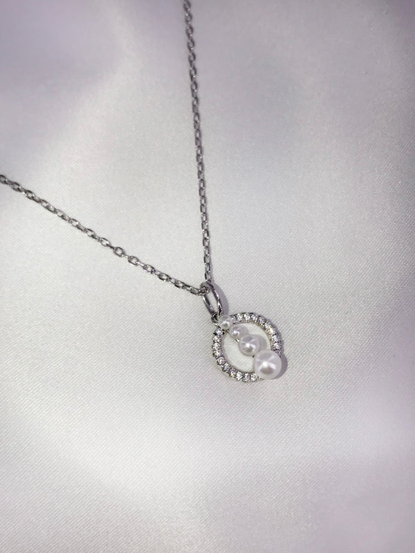 Pearl Hoop Pendant Necklace - Law London Jewellery
