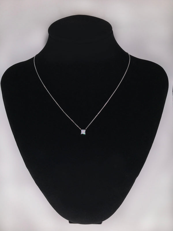 Solitaire Princess Cut Necklace - Law London Jewellery