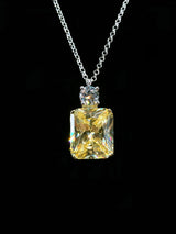 Brilliant Fancy Yellow Radiant Pendant Necklace - Law London Jewellery