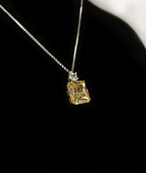 Brilliant Fancy Yellow Radiant Pendant Necklace - Law London Jewellery