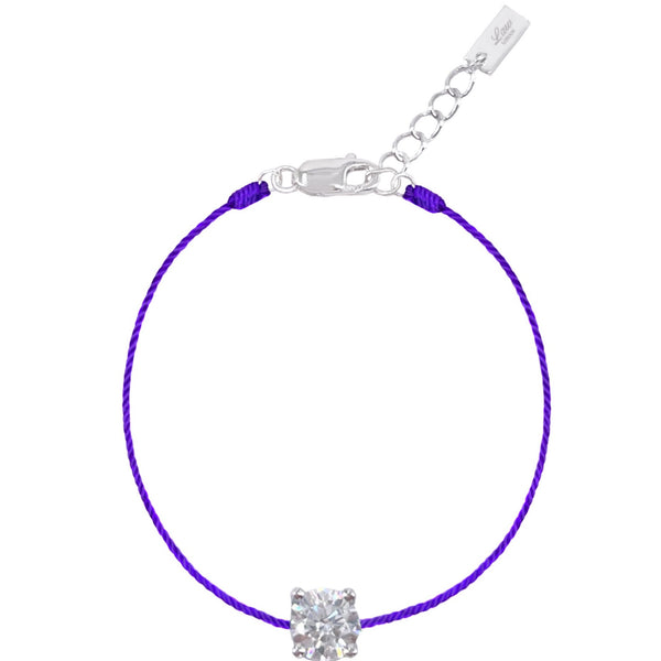 L’ Amour String Bracelet In Purple - Law London Jewellery