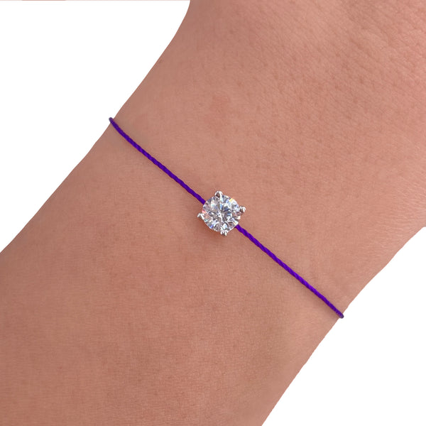 L’ Amour String Bracelet In Purple - Law London Jewellery