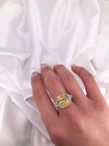 Brilliant Fancy Yellow Princess Trio Ring - Law London Jewellery