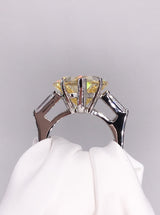 Fancy Yellow Heart Cut Trio Ring - Law London Jewellery