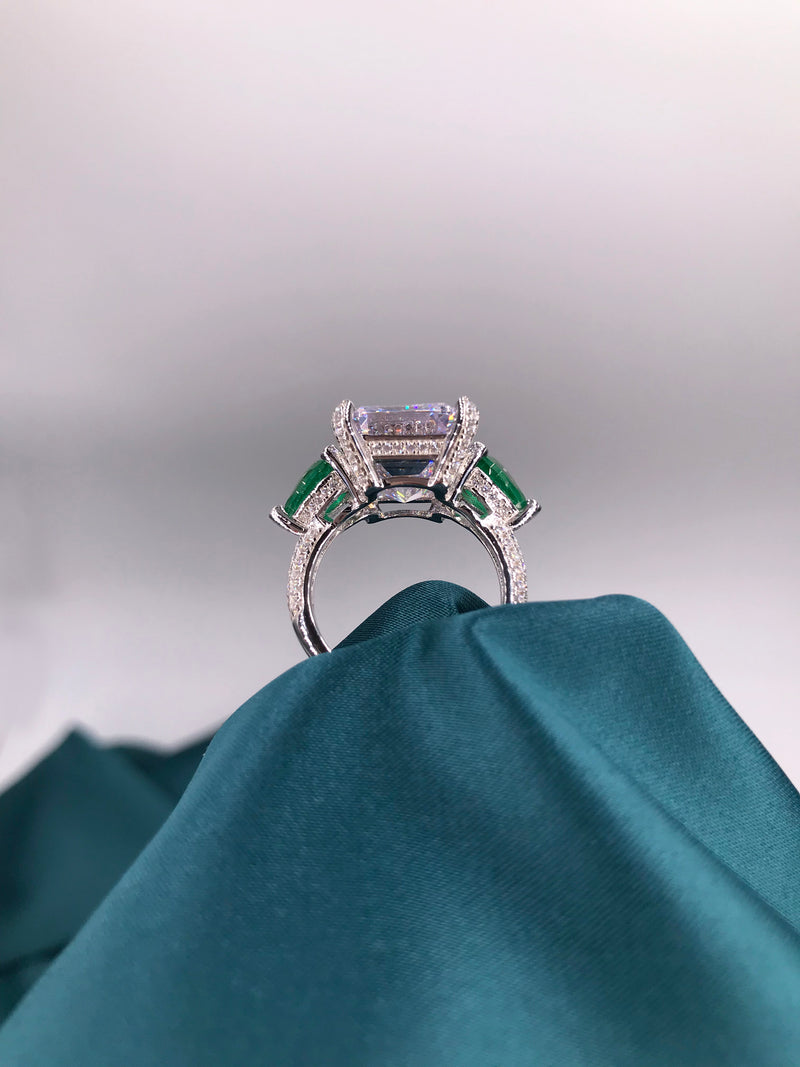 Emerald Trio Ring - Little Jade - Law London Jewellery