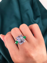 Emerald Trio Ring - Little Jade - Law London Jewellery