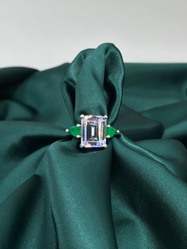 Emerald Trio Ring - Little Jade - Law London Jewellery