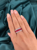 Triple Row Pink Ring - Pink Lady - Law London Jewellery