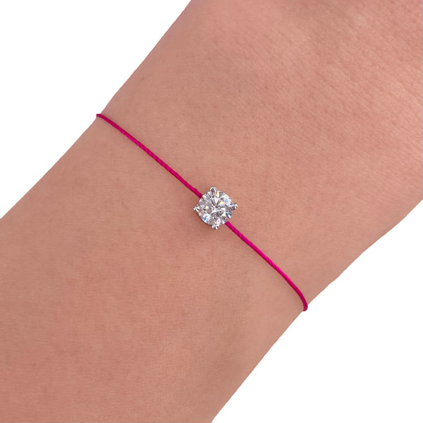 L’ Amour String Bracelet In Fuchsia Pink - Law London Jewellery