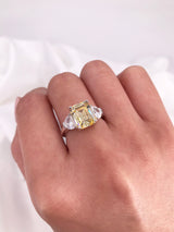 Fancy Yellow Emerald Trio Ring - Law London Jewellery