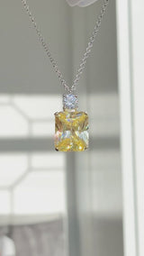 Brilliant Fancy Yellow Radiant Pendant Necklace